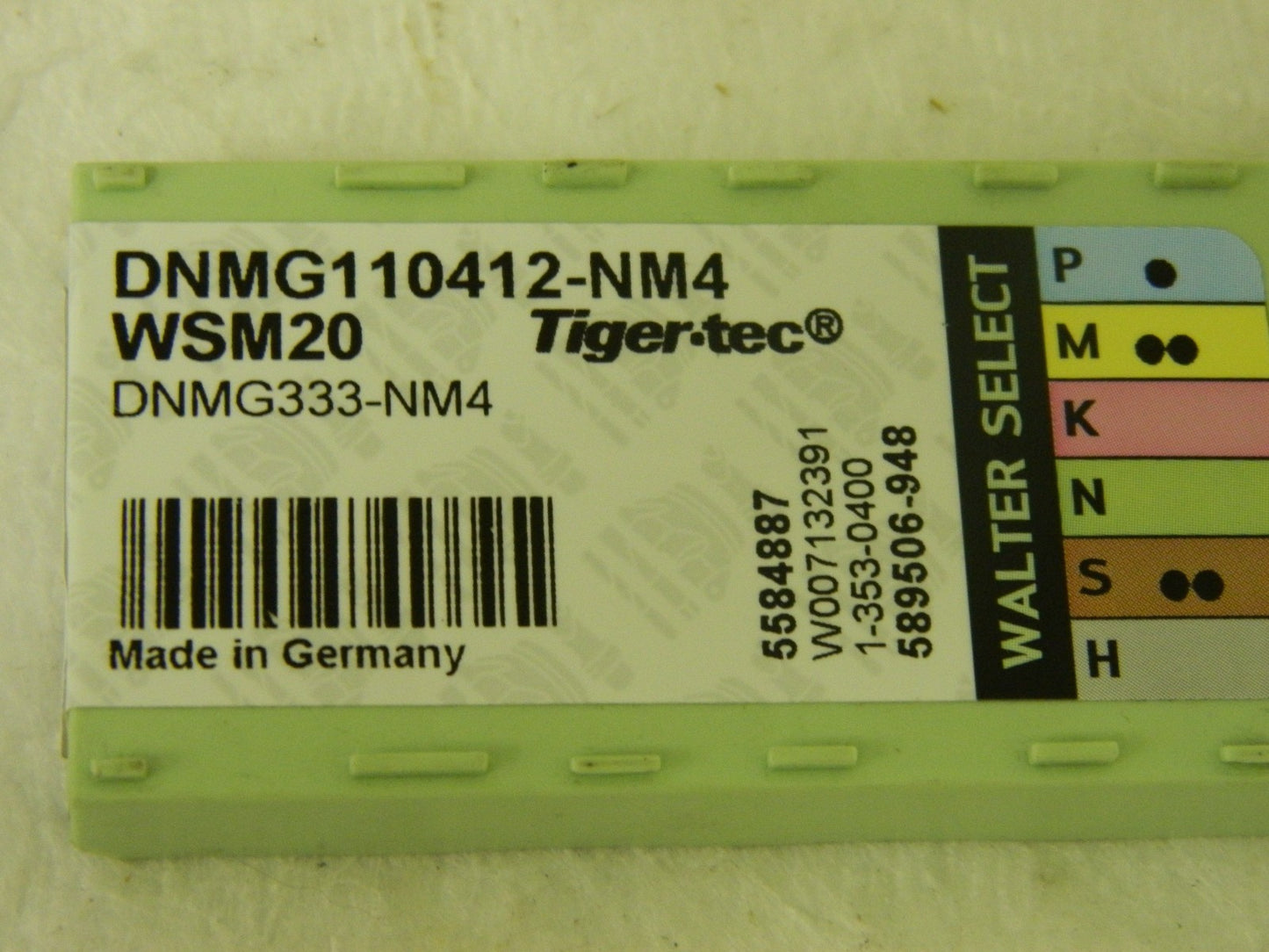 Walter Valenite Carbide Turning Insert DNMG333-NM4 WSM20 Qty. 10  5584887