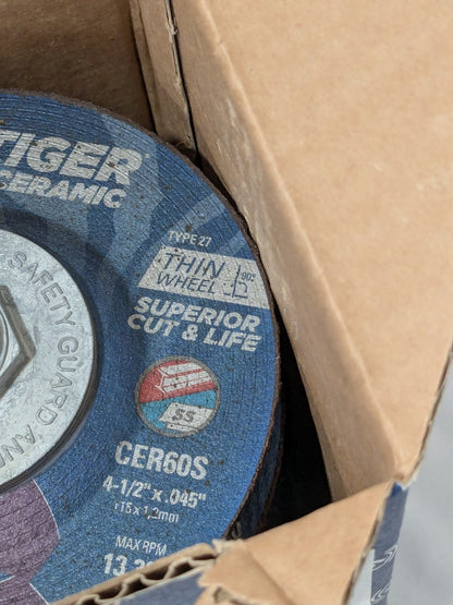 Weiler Depressed-Center Wheel: Type 27, 4-1/2" Dia, 5/8-11 Hole Box of 10 58306