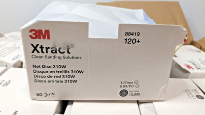 CASE OF 500 3M Xtract Net Discs 310W Aluminum Oxide 5" Dia 120+ 88419 7100247101