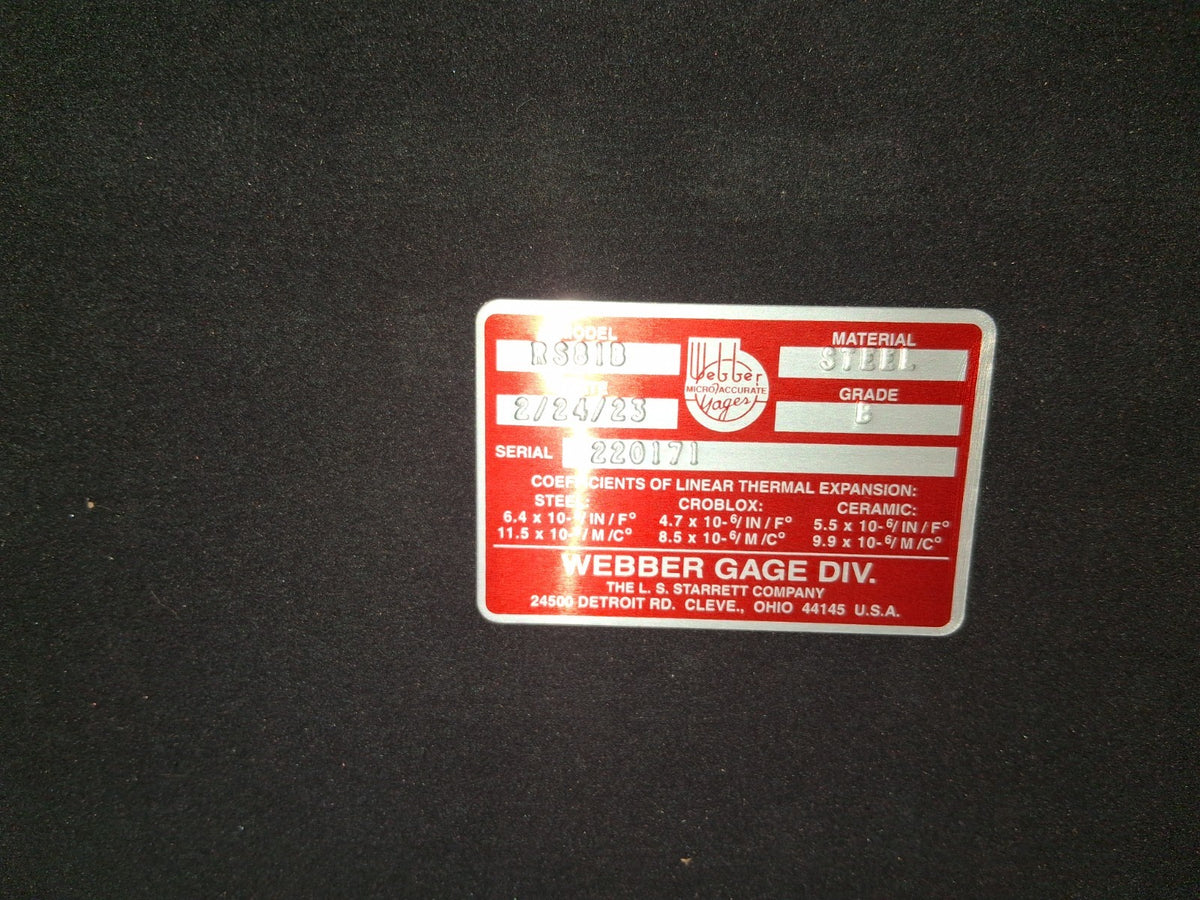 Starrett 81 Piece Steel Gage Block Set 0.05" to 4" Grade B RS81B