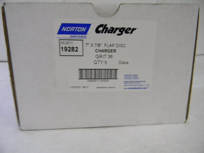 Norton Abrasive Flap Disc Wheel 7" x 7/8" 36 Grit Zirconia Qty 5 66261