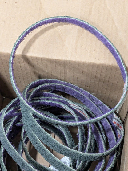 3M Abrasive Belt: 1/2" Wide, 18" OAL, Aluminum Oxide Qty 19 7100010673