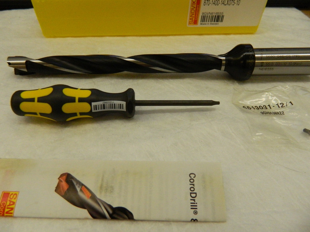 SANDVIK COROMANT Replaceable Tip Drill 14-4.99mm Drill Dia Flange Shank 6341285