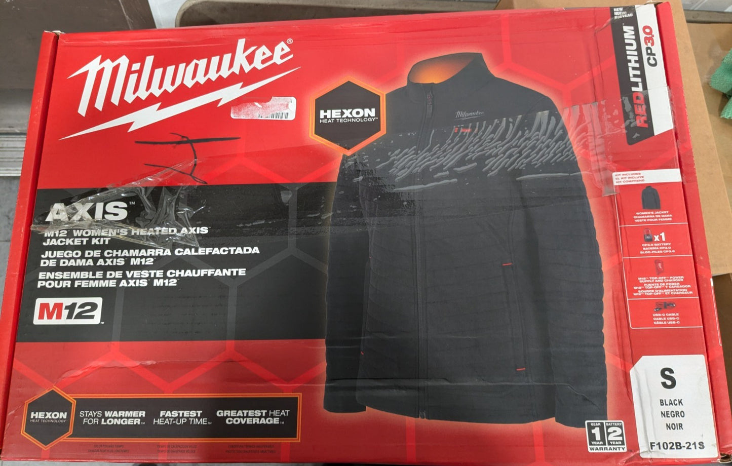 Milwaukee Heated Jacket: Size Small, Polyester, No Hood F102B-21S