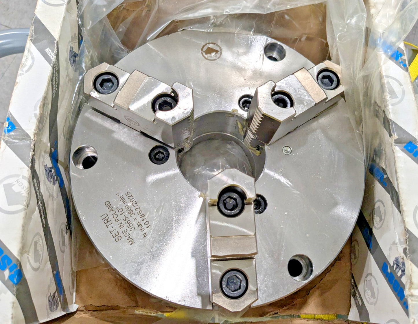 Bison 3 Jaw Self-Centering Lathe Chuck 10" Dia Plain Back 3205-10" 7-800-1000
