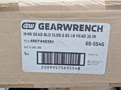 GEARWRENCH Urethane Dead Blow Hammer 36"0AL X 3-1/4" Face 69-554G