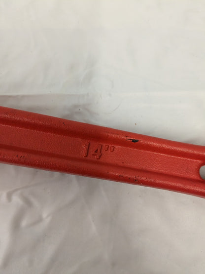 PROTO Straight Pipe Wrench: 14" OAL, Steel J814HD