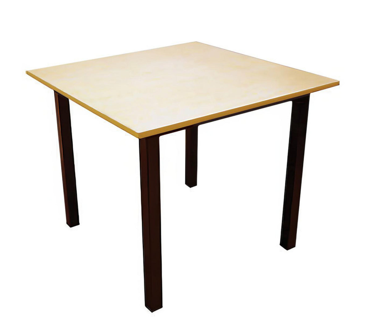 Lot of 4 Stationary Cafeteria Dining Table 36" x 36" Wood Top w/ Metal Legs
