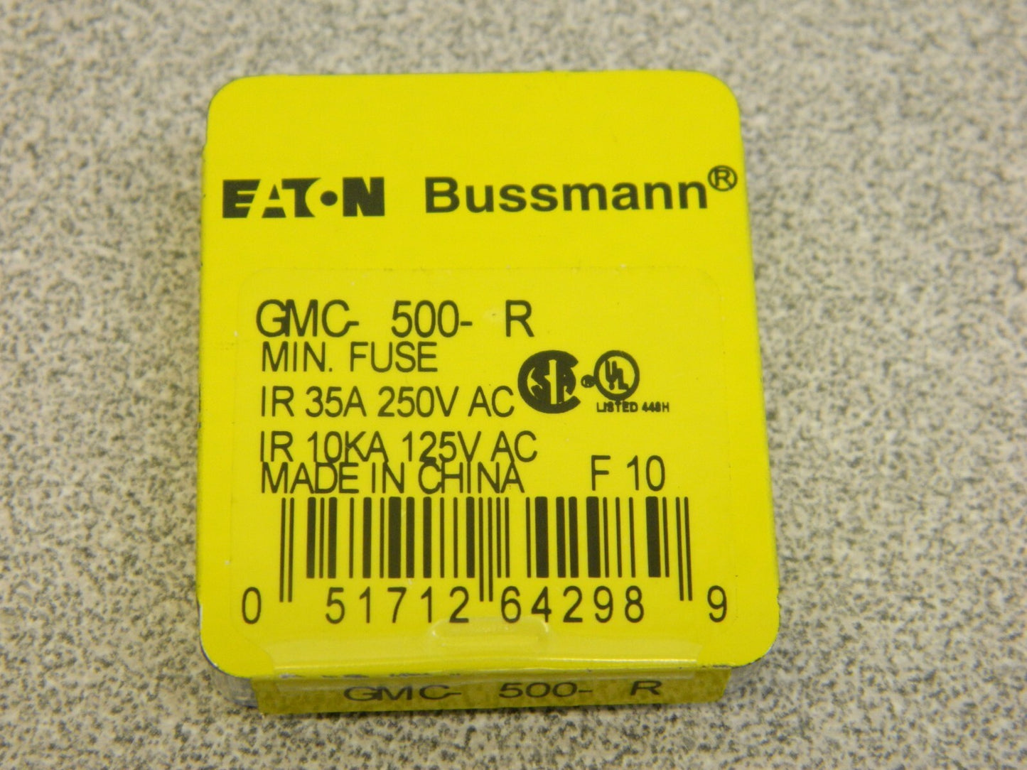 BUSSMANN Cartridge Time Delay Fuse: 0.5 A, 20 mm OAL, 5 mm Dia Qty 5 GMC-500-R