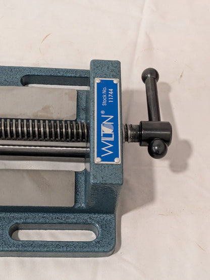 Wilton Horizontal Drill Press Vise: 4" Jaw Width, 4" Jaw Opening 11744