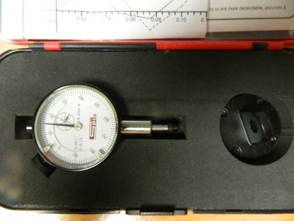 SPI 1/4" Range, 1-100 Dial Reading, 0.001" Graduation Dial Drop Indicator
