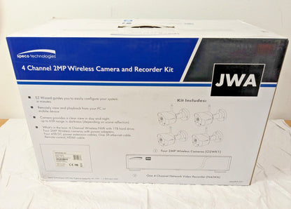 Speco Technologies 4Ch 2MP Wireless IP Camera & NVR Kit ZIPK4W2
