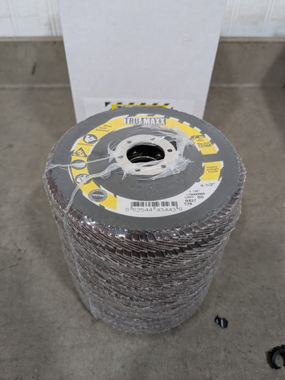 Tru-Maxx Flap Disc: 4-1/2" Dia, 7/8" Hole, ZA, Type 29 Box of 10 66254443443
