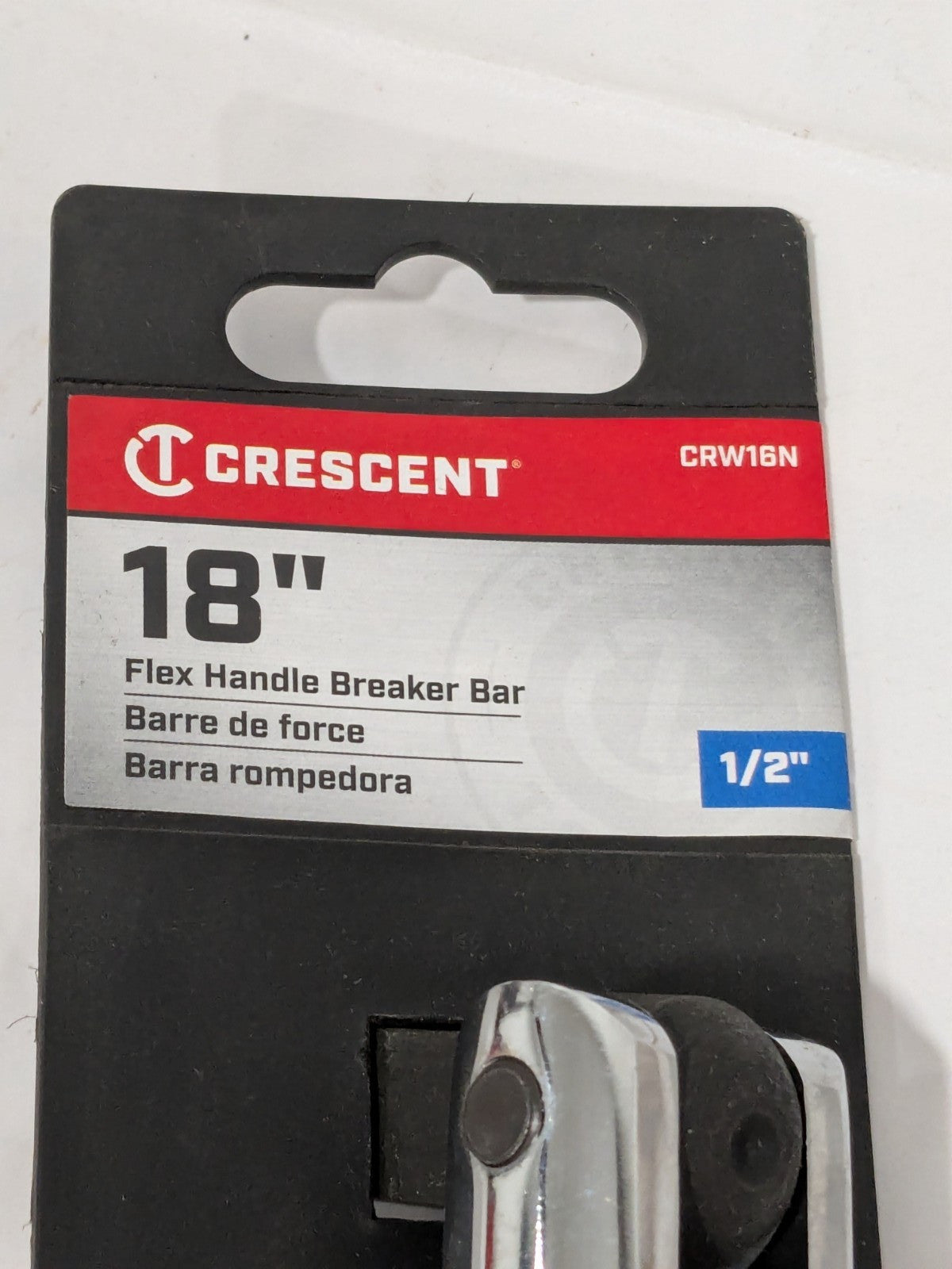 Crescent Breaker Bar: Polished Chrome Finish 18" Long, 1/2" Drive CRW16N