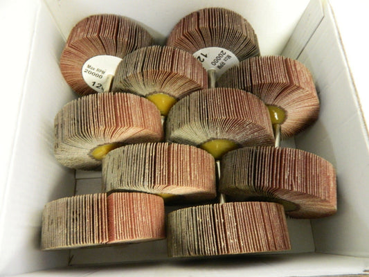 3" Diam x 1" FW Fine Aluminum Oxide Coated Mounted Flap Wheel QTY 10 6470600