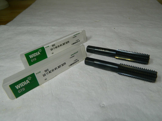 Widia GTD HSS Hand Tap Bottoming 5/8" Pitch 11 SHK Dia 0.480" H3 4FL Qty 2 19415