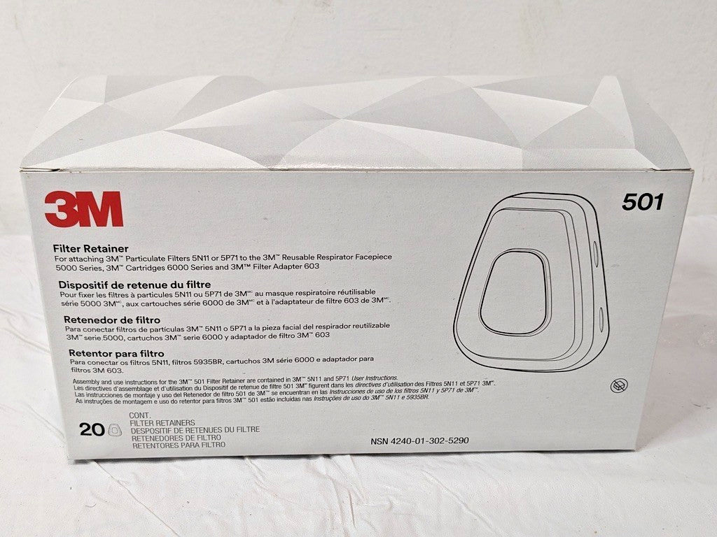 BOX OF 20 3M Filter Retainers 501 7100211073