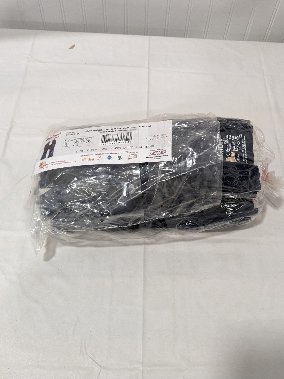 ATG Chemical Resistant Gloves: Micro-Foam Nitrile-Coated 1 Dozen 56-530/M