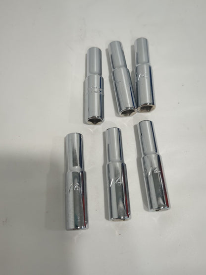 PROTO 6pk Hand Sockets: 1/4" Drive, 1/4" Socket, 6-Point J4708L