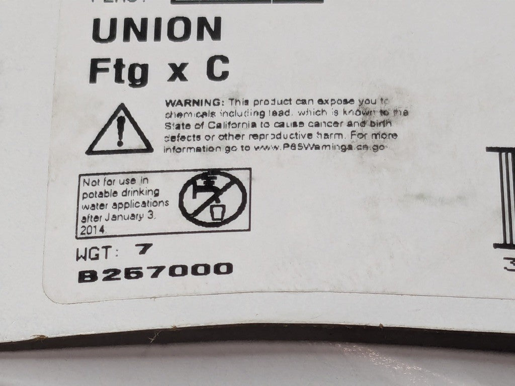 NIBCO 1/2" Cast Copper Pipe Unions FTG x C Pressure Fitting BQTY 2 257000