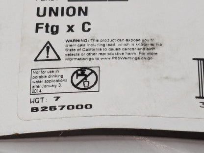 NIBCO 1/2" Cast Copper Pipe Unions FTG x C Pressure Fitting BQTY 2 257000