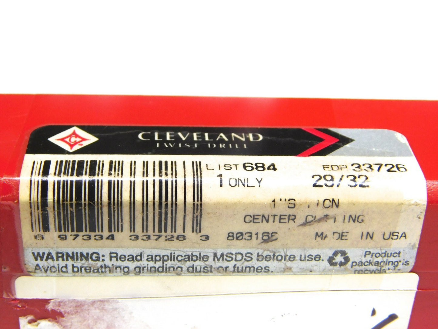 Cleveland Center Cut Double End Mill 29/32 Dia 2Fl 1 Shk Dia 6-3/8OAL C33726