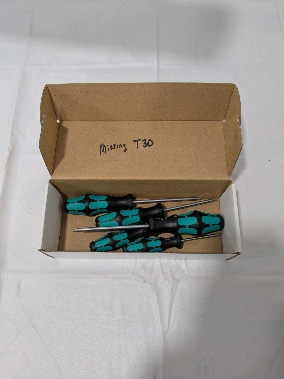 WERA 5 Piece T8 to T25 Torx Driver Set 05345221001 MISSING T30