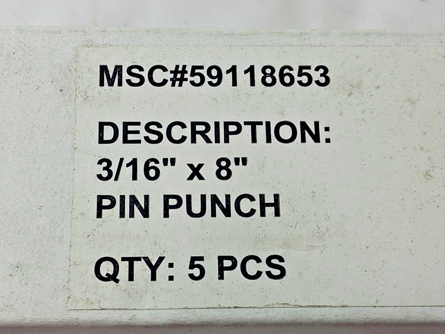 Paramount 3/16" Chromium-Vanadium Steel Pin Punches QTY5 59118653