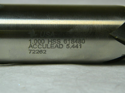Brubaker Double End Mill 1" x 1" x 1-5/8" x 5-7/8" 2F HSS Square CC 2262