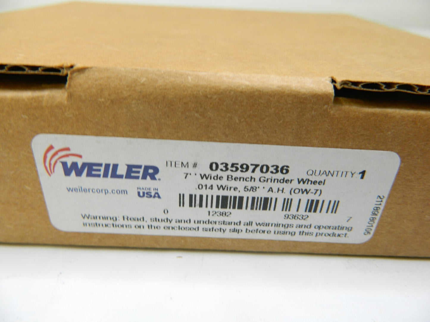 WEILER Wheel Brush: 7" Wheel Dia, Crimped 5/8" Hole 6,000 RPM Qty 2 03597036