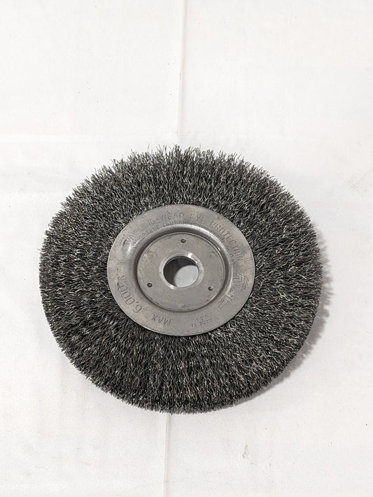 WEILER Crimped Wheel Brush: 6" Wheel Dia, 1/2" Face Width 01068