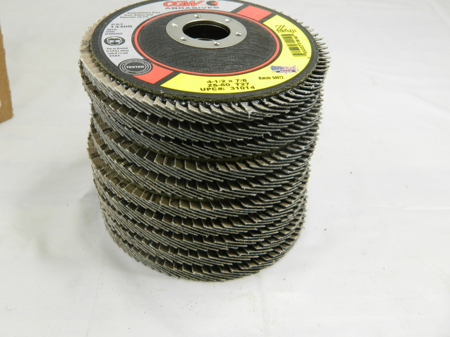 CGW Flap Disc: 7/8 Hole, 60 Grit, Zirconia Alumina, Type 27 Qty 10 31014