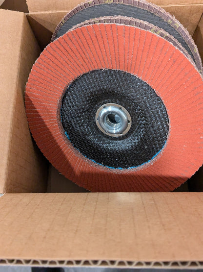 3M Flap Disc: 7" Dia, 80 Grit, Ceramic Alumina, Type 27 Box of 5 7000118486