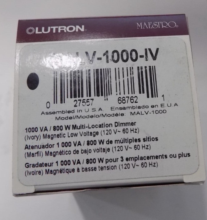Lutron Maestro MALV-1000-IV Low Voltage Multi-Location Dimmer Ivory