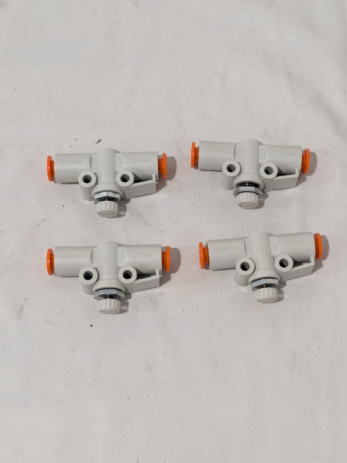 SMC Air Flow Control Valve: In-Line, Tube, 1/4" Tube OD Qty 4 AS2052F-07