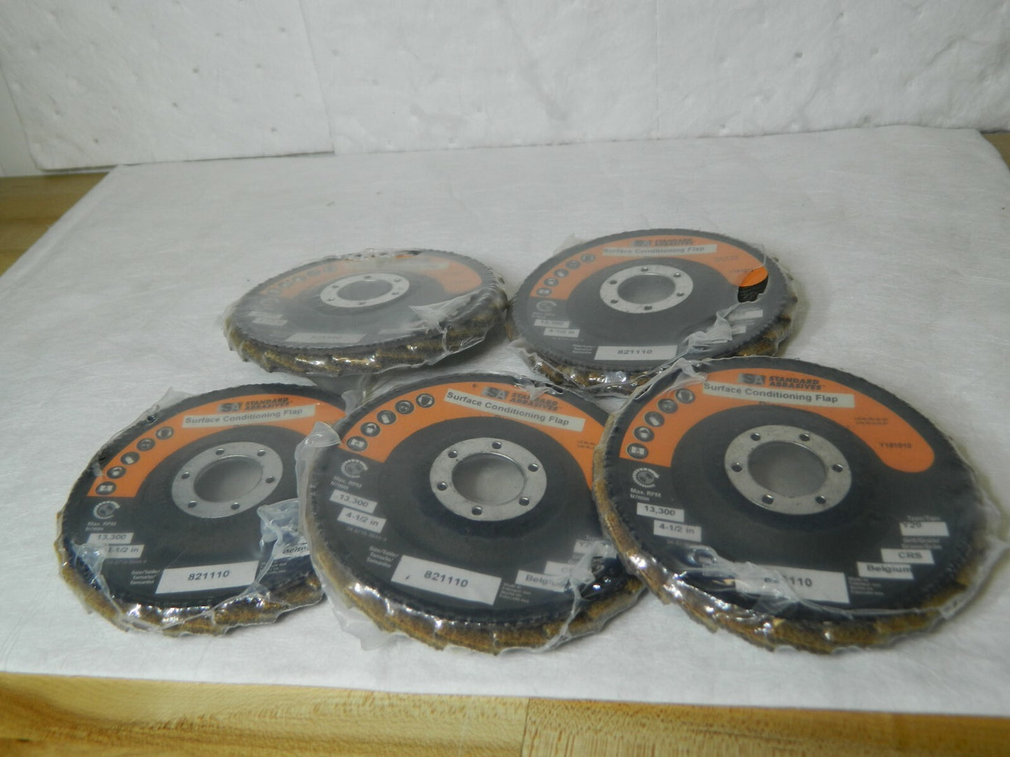 SA Aluminum Oxide Flap Disc 4-1/2" 60 Grit 7/8" Hole Type 27 Qty 5 821