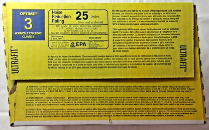 3M Corded Earplugs Plastic Flanged Push-In 25dB QTY100 7000002320