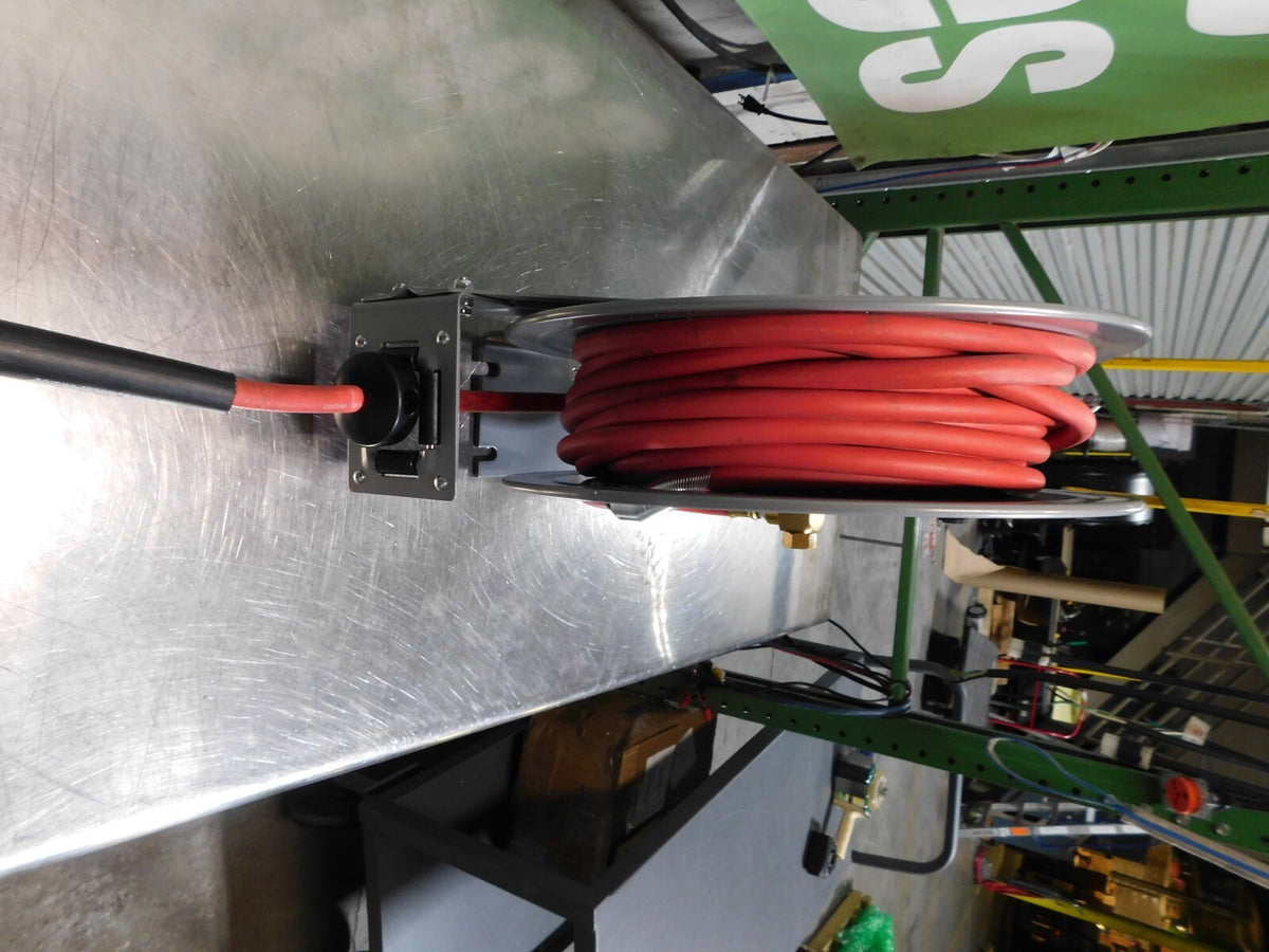PRO-SOURCE Hose Reel with Hose 3/8" ID x 50' Spring Retract 300 psi 1/4" NPT Out