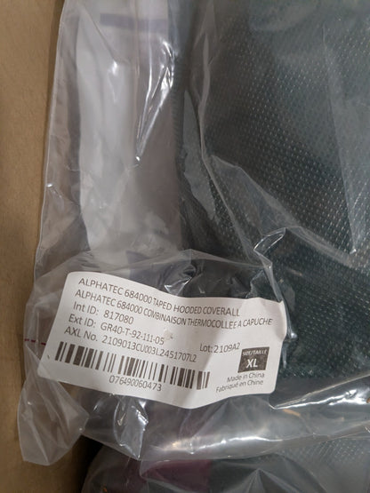 ANSELL Disposable Coveralls 4pk Chemical, Size X-Large GR40-T92-111-05