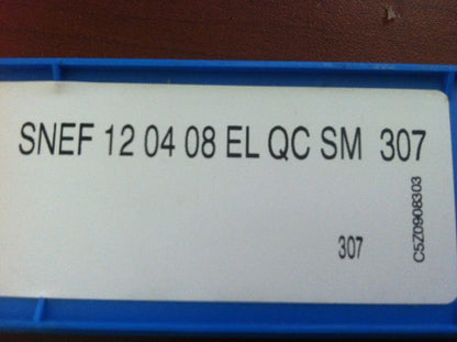 Valenite Milling Inserts SNEF120408EL-QC Grade SM307 Carbide QTY 10 05931