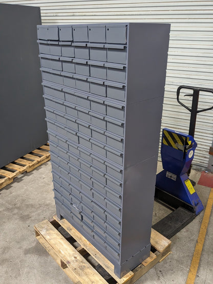 Durham Bin Storage Cabinet 96 Drawer 62 x 34 x 12 Steel Gray SCRATCH N DENT