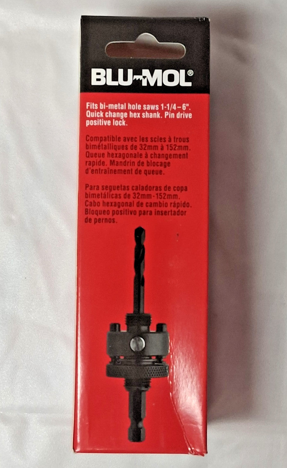 Blu Mol QTY3 Hex Shanks Pin Drive Mandrel Hole Saw Accessory 1-1/4 in. x 6" 5546