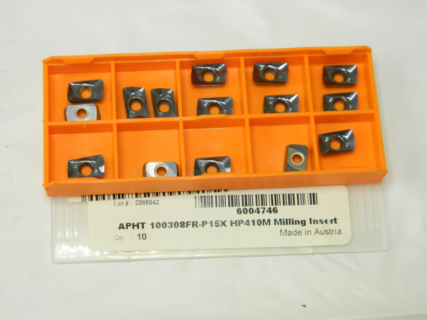 HERTEL APHT100308FR P15X HP410M Carbide Milling Insert Qty 15 6004746