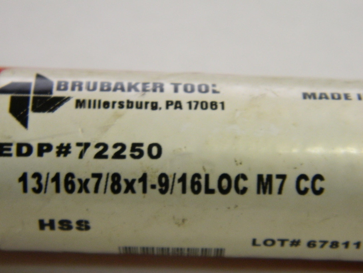 Brubaker Tool Double End Mill 13/16" Dia. x 1-9/16" LOC 2FL HSS 72250