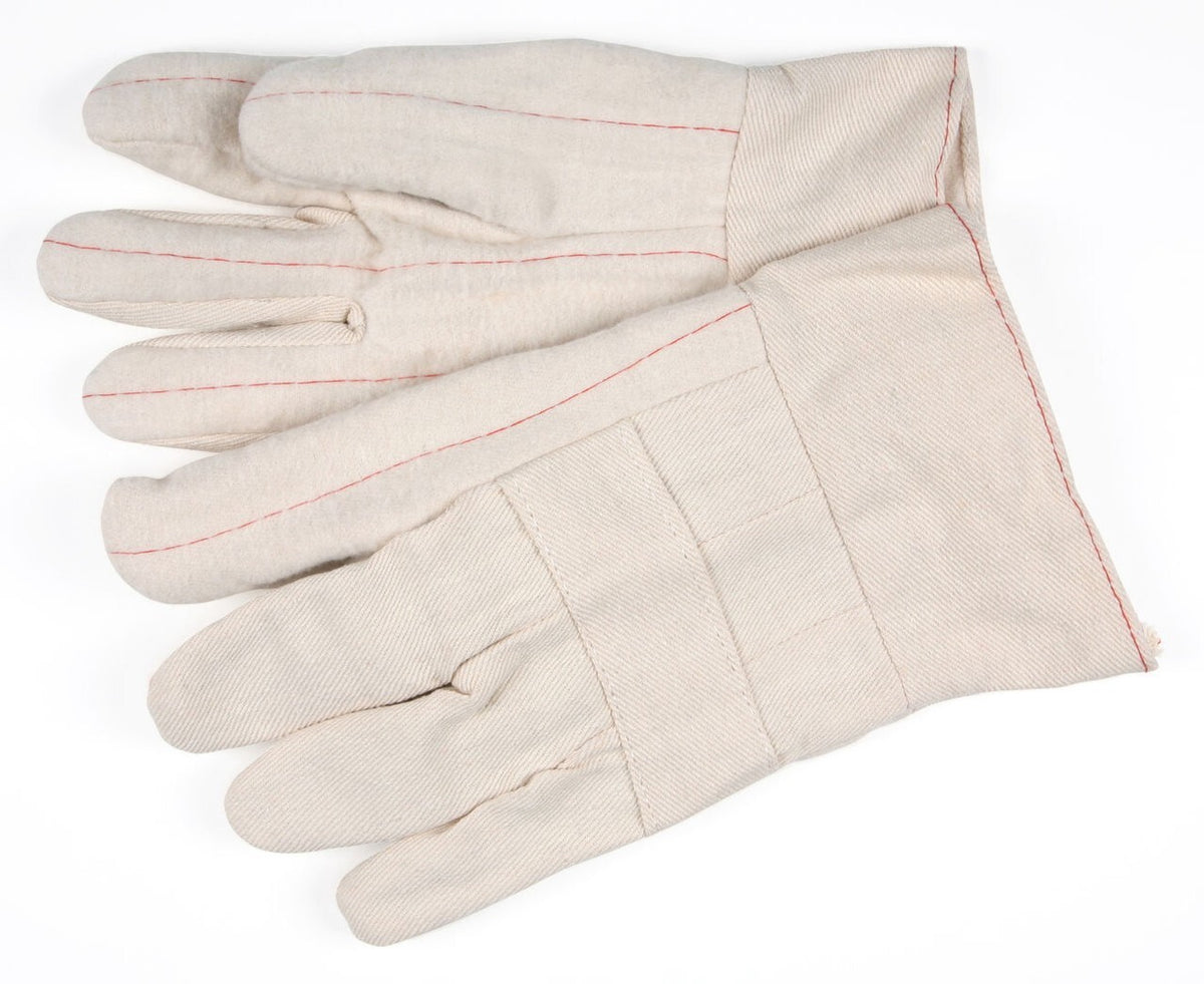 12 PAIRS MCR Safety Hot Mill Work Gloves 100% Cotton Tan Large 9128