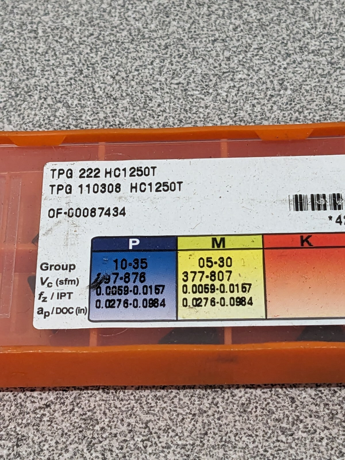 HERTEL Turning Insert: TPG222 HC1250T, Solid Carbide Qty 10 1002431