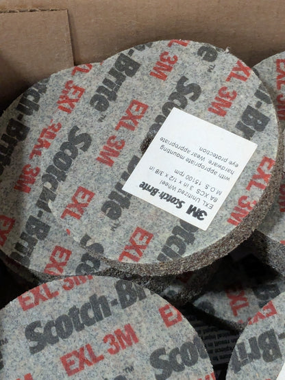 3M Deburring Wheel: 3" Dia, 1/2" Face Width, 3/8" Hole Qty 20 00048011185606