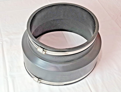 Fernco PVC Flexible Pipe Coupling With Clamp 10x8 1056-10-8