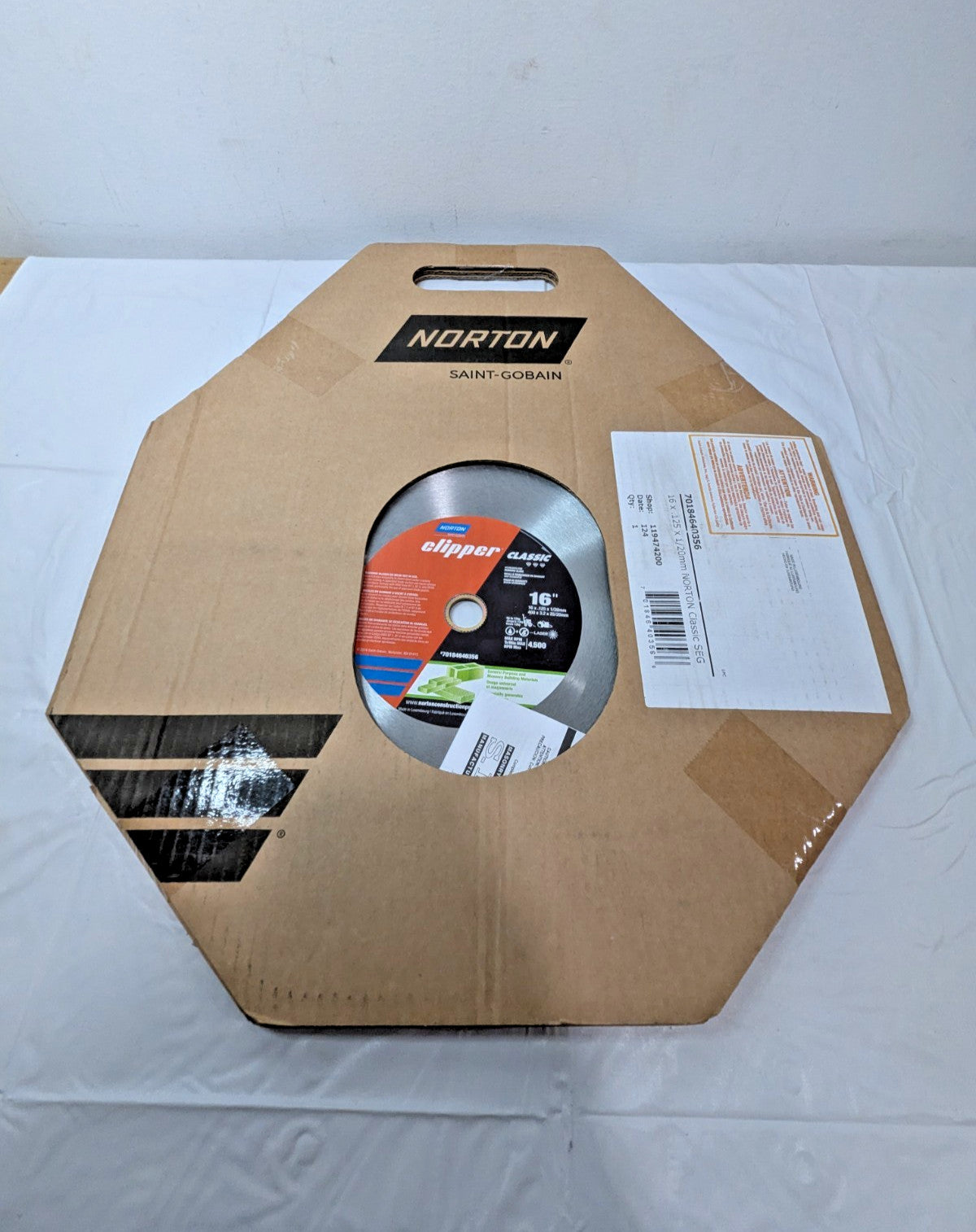 Norton Clipper Classic Segmented Blade 16" x .125" x 1"/20 mm 70184640356