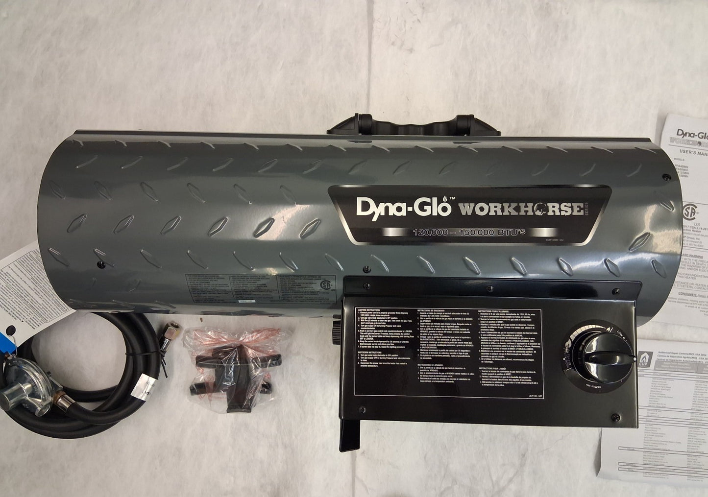 Dyna-Glo Workhorse Forced Air Heater 120K-150K BTU LP LPFA150WH